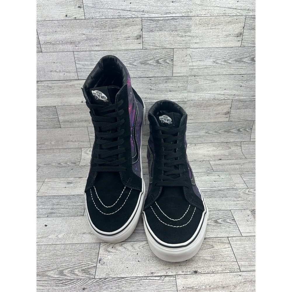 Vans Sk8-Hi Black Galaxy Cosmic Print High Top Skate Shoes Mens 11 TB4R
